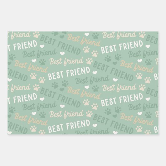 Knochenbälle und das beste Friend-Muster Geschenkpapier Set (Vorderseite 2)