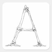 Knochenbrief - A Quadratischer Aufkleber (Vorderseite)