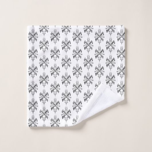 Knochenfiligrane Badhandtuch Set (Waschlappen)