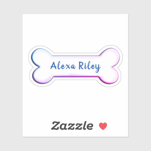 Knochenform des Regenbogenhundes Aufkleber (Blatt)