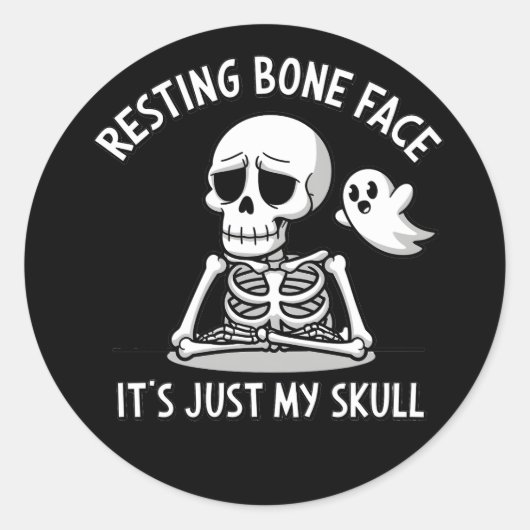 Knochenfront - Funny Skeleton Expression Desi Runder Aufkleber (Vorderseite)