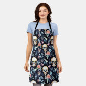 Knochengarten Schürze - Skulls und Rose (Getragen)