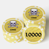 Knochengelb 10000 gestreifter Poker-Chip Pokerchips (Stapel)
