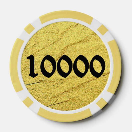 Knochengelb 10000 gestreifter Poker-Chip Pokerchips (Rückseite)