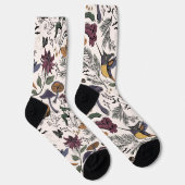 Knochengespinst Halloween Hummingbird Garden Socken (Rechts)
