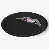 Knochenhandschuh Pappteller (Schrägansicht)