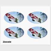 Knochenhauswurfer Ovaler Aufkleber (Blatt)