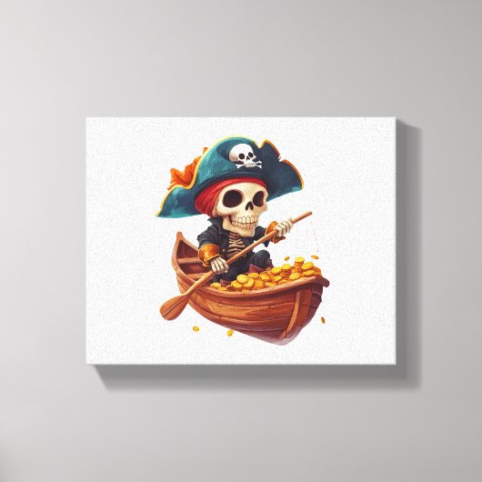 Knochenkaniner - Funny Pirate Skull Leinwanddruck (Vorderseite)