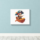 Knochenkaniner - Funny Pirate Skull Leinwanddruck (Insitu (Holzboden))