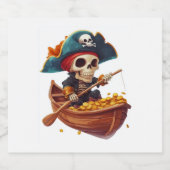 Knochenkaniner - Funny Pirate Skull Schaumweinetikett (Einzelnes Label)
