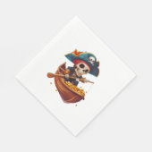 Knochenkaniner - Funny Pirate Skull Serviette (Ecke)