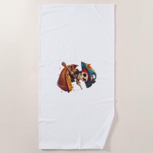 Knochenkaniner - Funny Pirate Skull Strandtuch (Vorderseite)