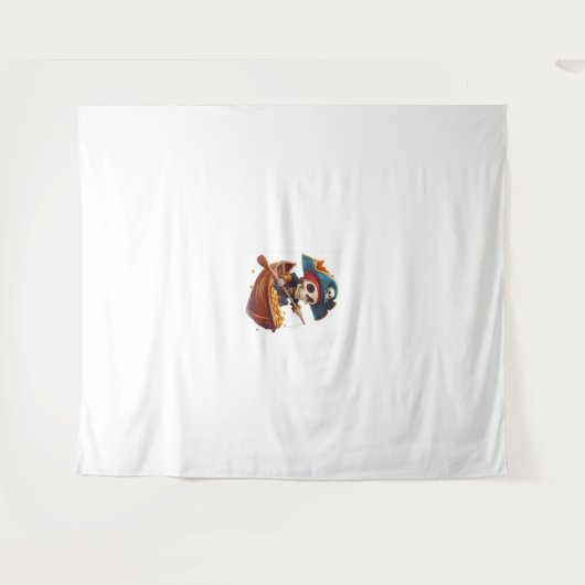 Knochenkaniner - Funny Pirate Skull Wandteppich (Vorderseite (Horizontal))