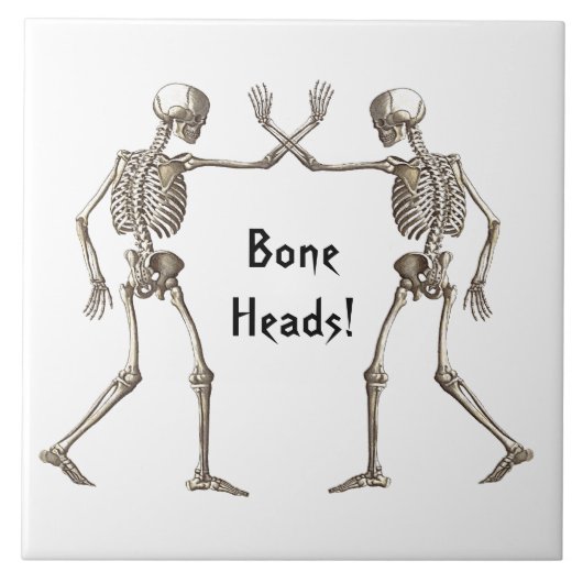 Knochenköpfe Skeleton Halloween Tile Fliese (Vorderseite)