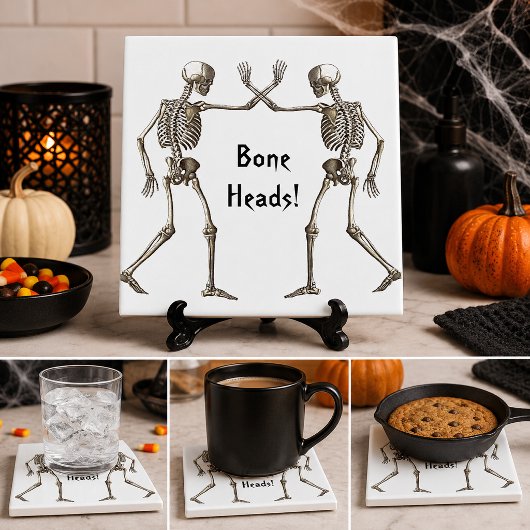 Knochenköpfe Skeleton Halloween Tile Fliese