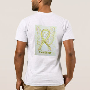Knochenkrebs-Bewusstsein Gelbes Gelbband-Engel-T-S T-Shirt