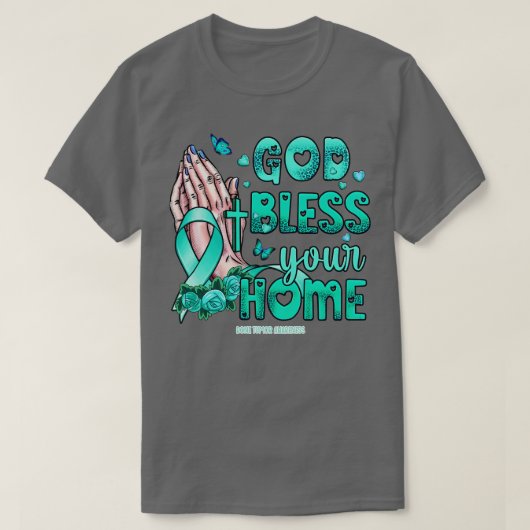 Knochenkrebs Bewusstsein Gott segne Hoffnung T-Shirt (Design vorne)