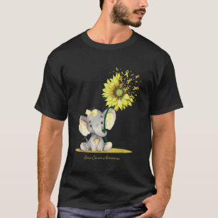 KNOCHENKREBS-BEWUSSTSEIN Niedlicher Elefant Sonnen T-Shirt