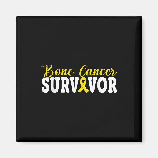 Knochenkrebsüberleben Gelbe Rebbon Sarcoma Krebs Magnet (Vorne)