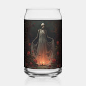 Knochenmädchen, das ein Hochzeitskleid in einem Wa Dosenglas (Rückseite)