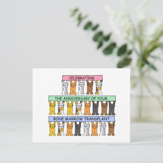 Knochenmark-Transplantat-Jubiläum Postkarte (Stehend Vorderseite)