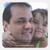 Knochenmarkregister Quadratischer Aufkleber (Vorderseite)