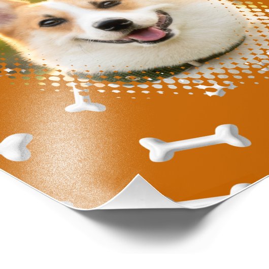 Knochenmuster Hunderahmen Art Fotodruck (Ecke)