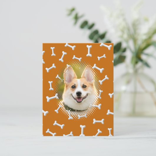 Knochenmuster Hunderahmen Art Postkarte (Stehend Vorderseite)