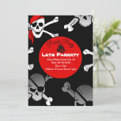 Knochenpirat Einladung (Stehend Vorderseite)