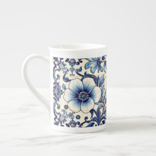 Knochenporzellan-Tasse mit Fliesendesign Porzellantasse