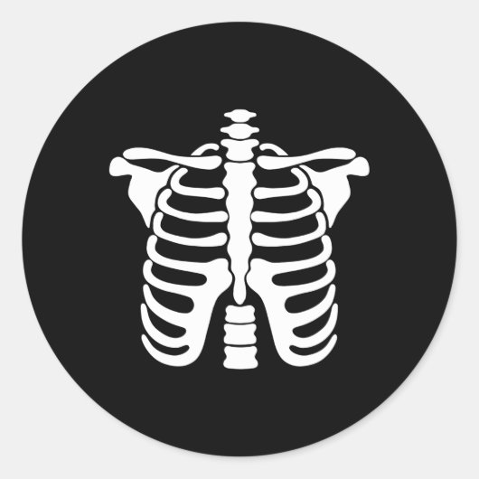 Knochensäule und Skelettkäfig Runder Aufkleber (Vorderseite)