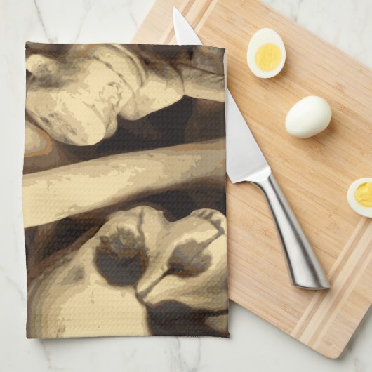 Knochenstall. Geschirrtuch (Viertel Falte)