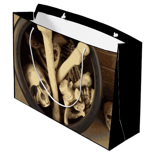 Knochenstall. Große Geschenktüte (Rückseite Schrägansicht)