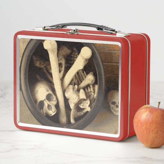 Knochenstall. Metall Brotdose (Beispiel)