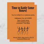 Knochenstattling Skelettfische Halloween-Party Einladung (Vorne/Hinten)