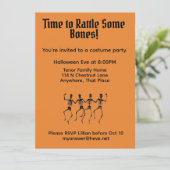 Knochenstattling Skelettfische Halloween-Party Einladung (Stehend Vorderseite)