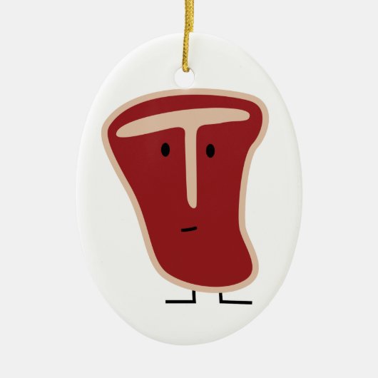 Knochensteak-Fleischprotein grillte Keramikornament (Vorne)