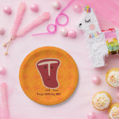 Knochensteak-Fleischprotein grillte Pappteller (Party)