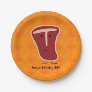 Knochensteak-Fleischprotein grillte Pappteller