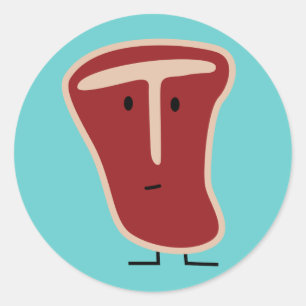 Knochensteak-Fleischprotein grillte Runder Aufkleber