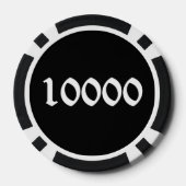 Knochenstück schwarz 10000 gestreifter Poker-Chip Pokerchips (Rückseite)