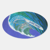Knochensurfer Ovaler Aufkleber (Vorderseite)