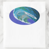 Knochensurfer Ovaler Aufkleber (Tasche)