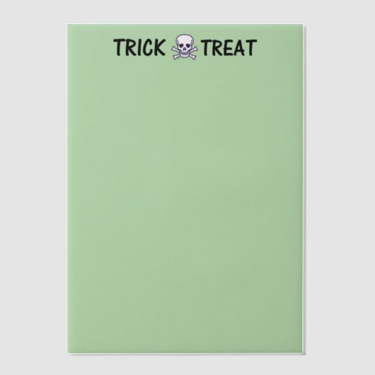 Knochentrick oder grüne Pergamentpapiere behandeln Pergament Einladungen (Vorderseite)