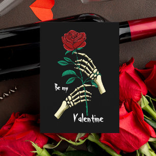 Knochenwaffen, die Rose halten, sind mein Valentin Karte