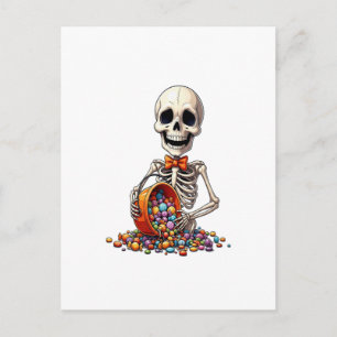 Knochenzuckerschale Halloween Postkarte