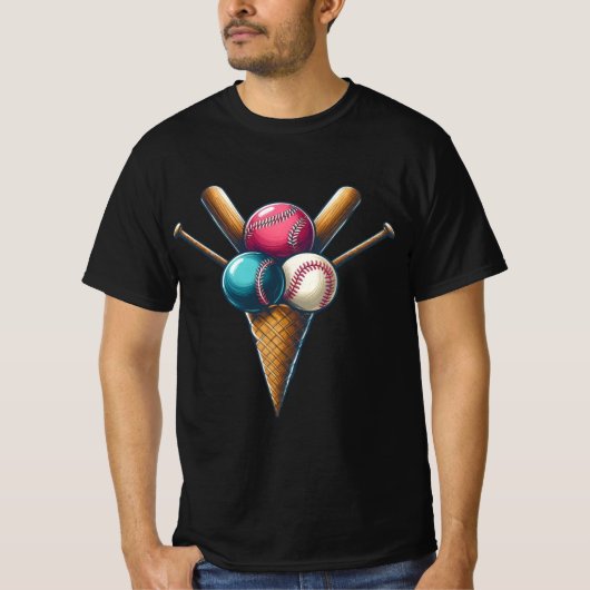 Knock it Out of the Park Ice Cream trifft Baseball T-Shirt (Vorderseite)