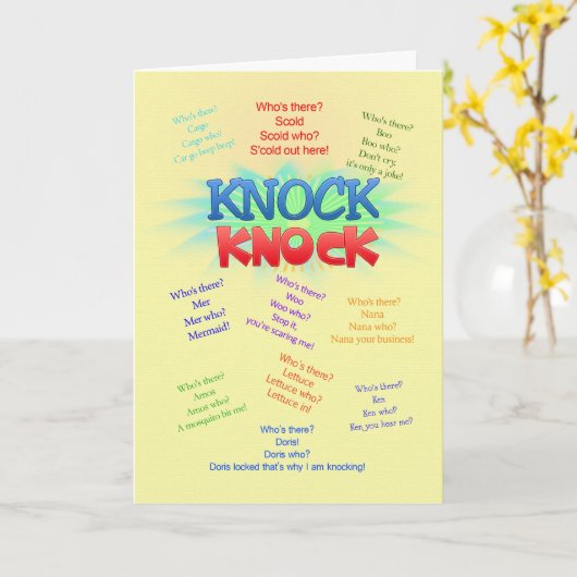 Knock klopfen Jokes Vatertag Karte (Gelbe Blume)