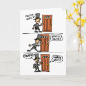 Knock Knock Cartoon Pilgrim Friendsgiving Card Karte (Gelbe Blume)