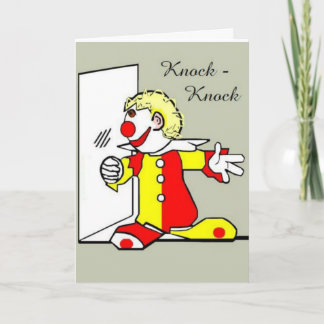 Knock-Knock Clown Joke Birthday Grußkarte Karte